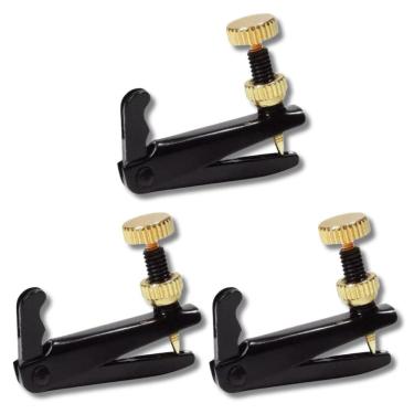 Imagem de Kit 3 Micro Afinador Violino Svn-03 Preto E Dourado Smart