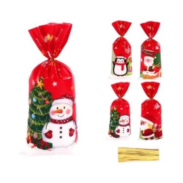Imagem de Sacolas De Doces De Natal Embalagem De Biscoitos Do Papai Noel 25 50 1