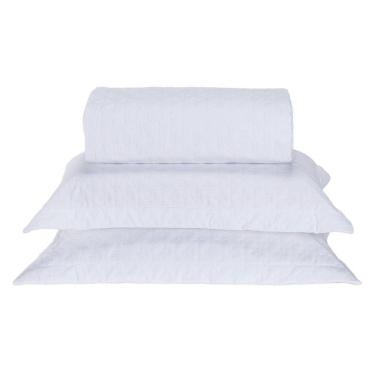 Imagem de Cobre Leito Queen Milão Dupla Face Micropercal 200 Fios 3 Peças - Branco