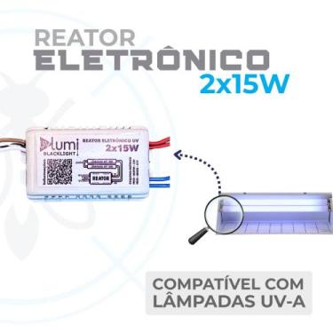Imagem de Reator eletrônico 2x15W Bivolt para Pega Moscas para 2 Lâmpadas UV-A -
