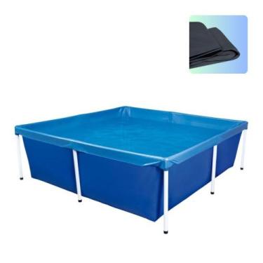 Imagem de Kit Piscina Estrutural Quadrada 2000 Litros + Capa Para Piscina MOR