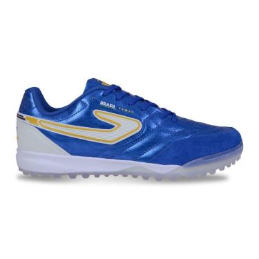 Imagem de Chuteira Topper Maestro Club V 82 Society Azul Branco Masc-Masculino