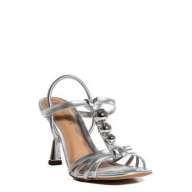 Imagem de Sandália Salto Alto Tanara Prata-Feminino