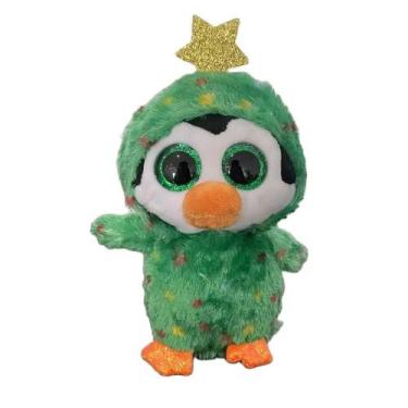 Imagem de Pinguim Verde De Pelúcia 15cm TY Beanie Boos Boneco Macio Com Olhos Gr