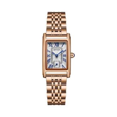 Imagem de Relógio De Pulso Feminino De Luxo Com Pulseira De Couro E Aço, Quartz 