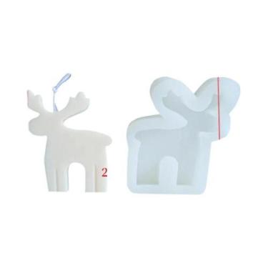 Imagem de Molde De Vela De Natal Em Formato De Boneco De Gengibre E Alce Para DI