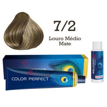 Imagem de Coloração Color Perfect 7.2 Louro Médio Mate Ox 20  Wella - Wella Prof