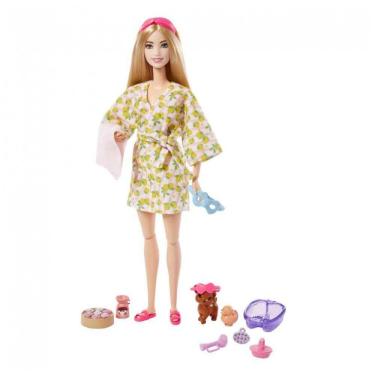 Imagem de Barbie Spa Day com Roupa de Banho Estampada de Limão e Cachorrinho - Série Autocuidado Barbie 2022