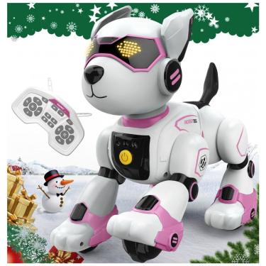 Imagem de Cachorro robô programável para crianças Anysun branco com sensores de voz e toque, controle remoto, danças, histórias e acrobacias modelo