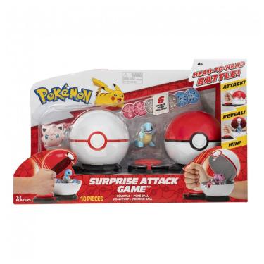 Imagem de Jogo Pokémon Surprise Attack Game Squirtle and Jigglypuff Jazwares com 2 Poké Bolas surpresa, 2 figuras e 6 discos de ataque