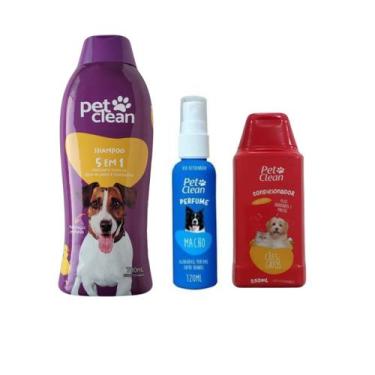 Imagem de Kit POP Pet Clean Shampoo + Perfume + Condicionador Pet Cães, 5x1 + Pe