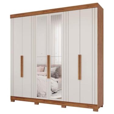 Imagem de Guarda Roupa Maite 6 Portas com Espelhos e Pés MDF - Panan, Cinamomo O