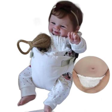 Imagem de Bebe Reborn Menina Corpo De Silicone Macio Realista Cabelo Implantado Fio A Fio
