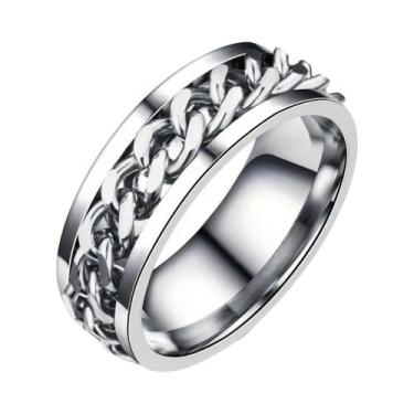 Imagem de Anel De Dedo Masculino Rotativo Em Aço Inoxidável - Joia Casual Exquis