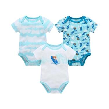 Imagem de Conjunto De Bodies De Algodão Para Bebês Meninas E Meninos Com Manga C