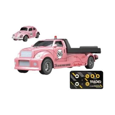 Imagem de Caminhão De Brinquedo Com Reboque Em Escala 1/64 Para Crianças, Contro