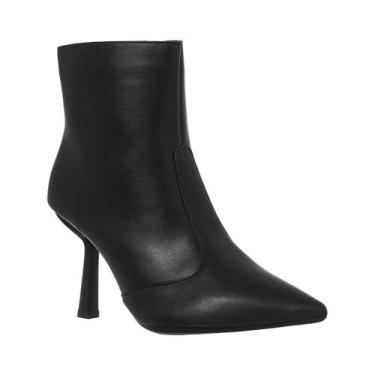 Imagem de Bota Feminina Cano Curto Bico Fino Salto Alto Com Zíper Leve - Stessy 