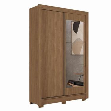 Imagem de Guarda Roupa Solteiro 2 portas de correr com espelho Lapa Jatobá - San