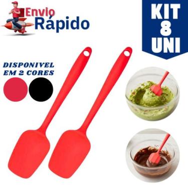 Imagem de Kit com 8 Espátulas de Silicone Alimentício e Resistente ao Calor Flex