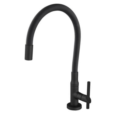 Imagem de Torneira de Cozinha de Mesa Giratória Flex 1/4vt 2289 C77 Nesher Preto