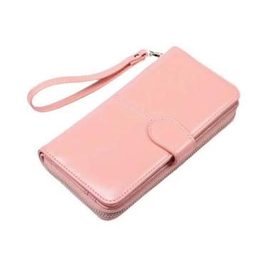 Imagem de Carteira Feminina De Couro Tipo Clutch, Porta Cartões E Moedas, Cartei