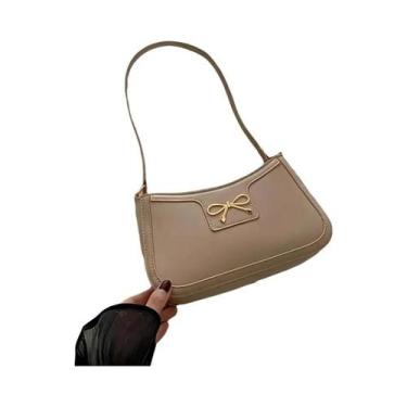 Imagem de Bolsa De Ombro Pequena Elegante Em Cor Sólida Com Laço Para Mulheres, 