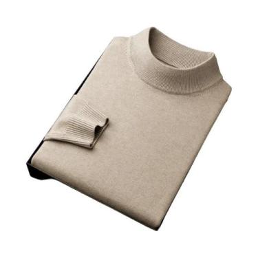 Imagem de Suéter Masculino De Tricô Gola Alta Quente Para Outono/Inverno Com Man