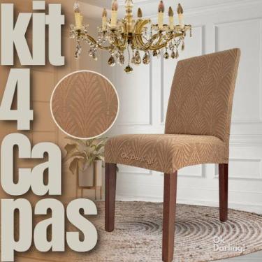 Imagem de Kit 4 Capas de Cadeira Linha Gold Francesa - Marrom/Caramelo - OK Darl