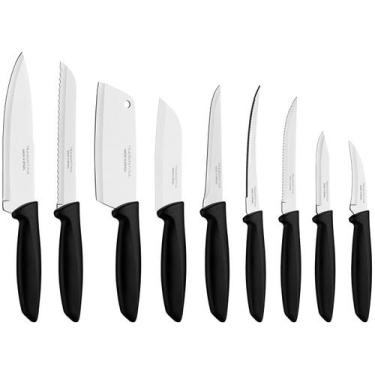 Imagem de Conjunto de Facas Tramontina Plenus Inox Preto 9 Peças