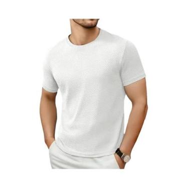 Imagem de Camiseta Masculina Casual De Verão Respirável Com Gola O E Manga Curta