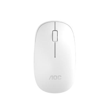 Imagem de Mouse Sem Fio AOC MS200, 1200 DPI, 3 Botões, Design Ergonômico, Branco - MS200 WT-Unissex