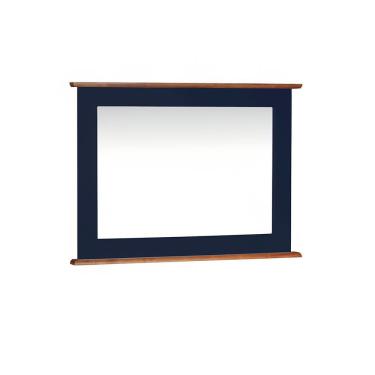 Imagem de Espelheira para Banheiro Retangular Dália 3060-80 Linz Móveis - Azul Petróleo/Imbuia Glazer