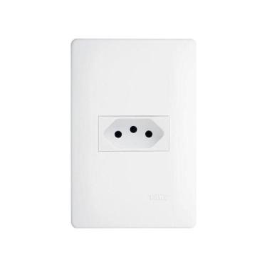 Imagem de Tomada Fame Habitat 2p+t 10a Com Placa 4x2 Branca - FAME BRASIL