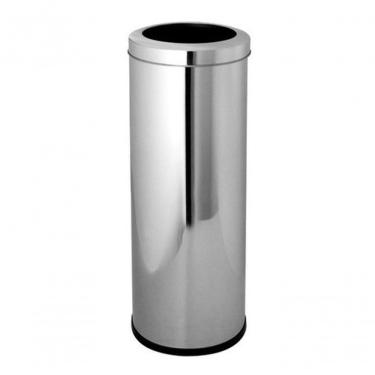 Imagem de Lixeira Cesto em Aço Inox 50 Litros com Aro Abertura Superior com Bandeja Interna para Escritório Inox