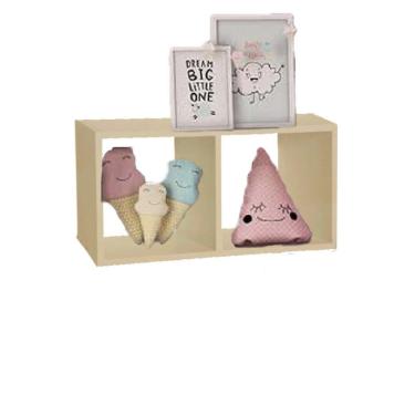 Imagem de Nicho Duplo [F031] 60x30x20CM em MDF Natural Retangular para Organização e Decoração Ac...