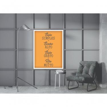 Imagem de Quadro Decorativo Seja Simples Retangular 20x30CM em Vinil com Vidro Preto para Decoraç...