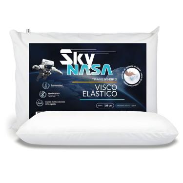 Imagem de Travesseiro Viscoelástico Basic Sky 42x63CM Cervical Anatômico Espuma Viscoelástica D30...