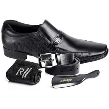 Imagem de Kit 4 Em 1 Rafarillo Em Couro Sapato Social Preto 34054-00-Masculino