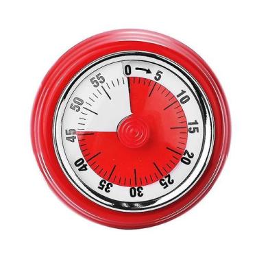 Imagem de Lembrete mecânico de temporizador de cozinha, vermelho giratório de 36