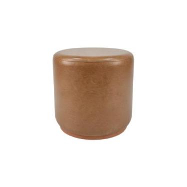 Imagem de Puff Redondo Decorativo Premium Madeira Maciça Resistente Sala Luxo Ta