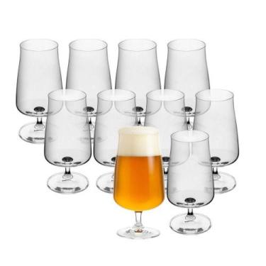 Imagem de Jogo 10 Taça De Cerveja Chopp De Cristal Ecológico 380ml Wolff