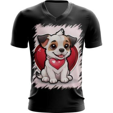 Imagem de Camiseta Gola V Dia dos Namorados Cachorrinho 19 - Kasubeck Store®, GG