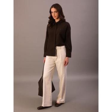 Imagem de Camisa Manga Longa Calvin Klein Jeans  Linho Misto-Feminino