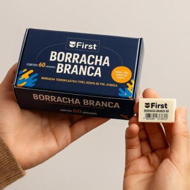 Imagem de Kit Caixa com 60 Borrachas Brancas - FIRST