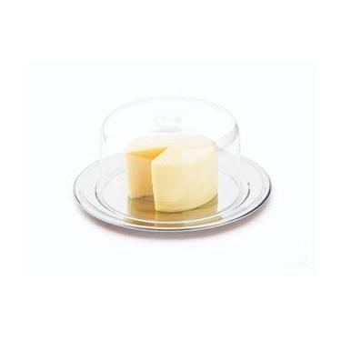 Imagem de Porta Queijo com Tampa Acrílica 24cm Base Inox - James F