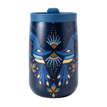 Imagem de Copo Térmico Farm Que Sede Lenço Magia Tropical 450ml De Aço - Azul - 