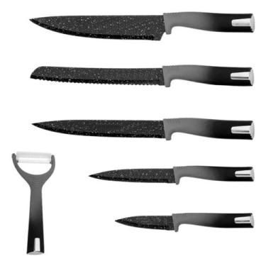 Imagem de Conjunto Facas De Inox 6 Unidades Antiaderentes Com Cabo Plástico E De