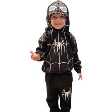 Imagem de Conjunto Moletom Infantil Homem Aranha Com Capuz - MWM MODAS, Black, P