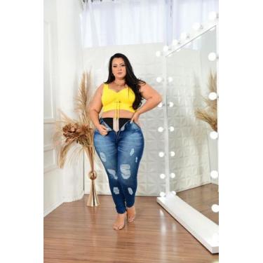 Imagem de Calça Jeans Destroyed com Cinta Plus Size - Agua Doce