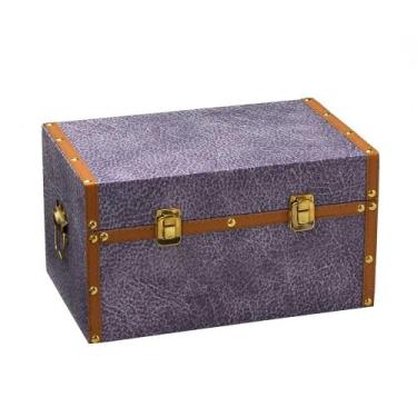 Imagem de Báu Decorativo em MDF Azul 32cm 15406-PL - PARIS LUZ